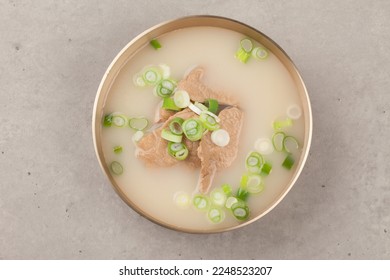 Beef bone, mutton, tripe, brisket, etc. are put into the broth and boiled in a thick broth. - Shutterstock ID 2248523207