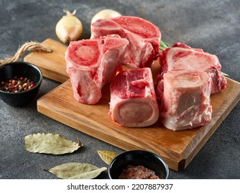 Beef Bones for Making Broth. Raw beef bones for soup. - Shutterstock ID 2207887937
