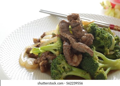 Beef And Broccoli Stir Fried For Chinese Food Image