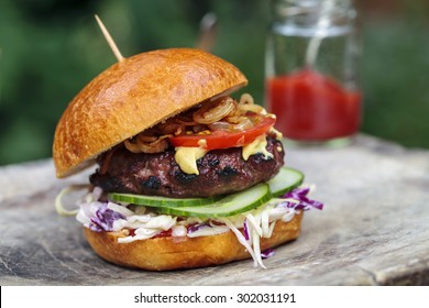 Beef Burger In Brioche Bun