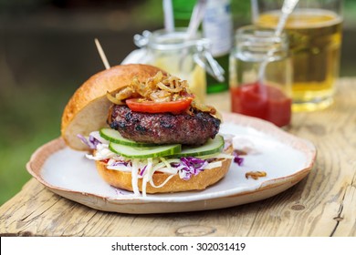 Beef Burger In Brioche Bun