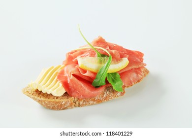 Beef Carpaccio Open Faced Sandwich
