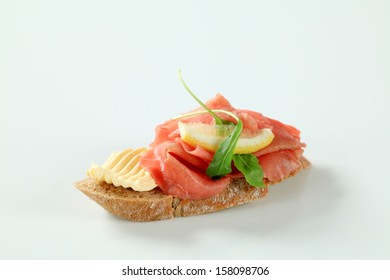 Beef Carpaccio Open Faced Sandwich