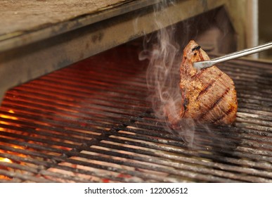 Beef Diaphragm - Skirt Steak - Being Fried On Grill