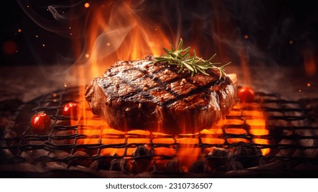 Beef Filet in Grill With Fire - Powered by Shutterstock