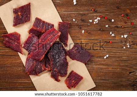 Beef Jerky. Selective focus.