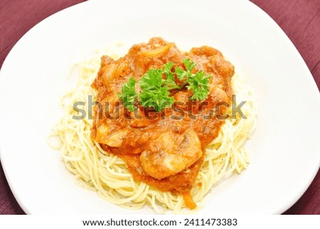 Beef and Mushroom Bolognese Sauce on Pasta