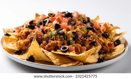 Beef nachos with multiple toppings