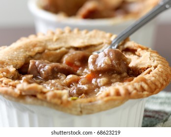 Beef Pot Pie Closeup