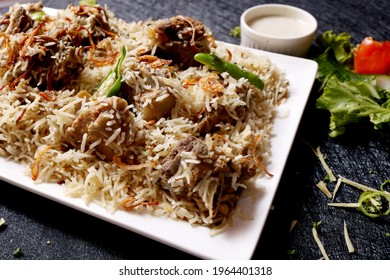 Beef pulao with raita famous Indian and Pakistani food