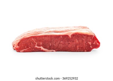 Beef Raw Rump Steak Horizontal, Isolated On White