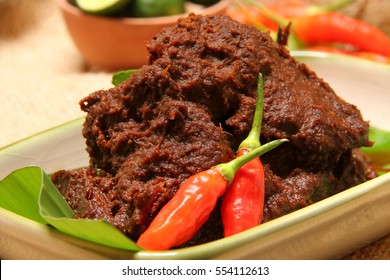 Beef Rendang. The popular Padangnese or West Sumatran dish of spicy beef stew.