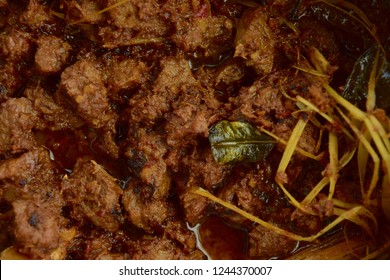 Beef Rendang. Spicy beef stew from Indonesia. 