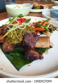 Beef Rib With Sambal Hijau Pecal On The Side