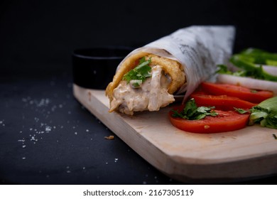 Beef Roll Wrapped In Paratha With Chutney