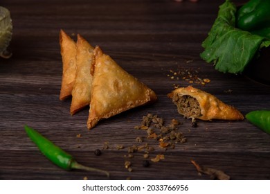 Beef Samosa Is Made With Minced Beef, Herbs And Spices Then Deep-fried. 