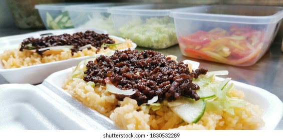 Beef Shawarma Rice With Garlic Mayo