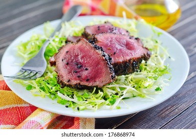 beef steak with black sesame