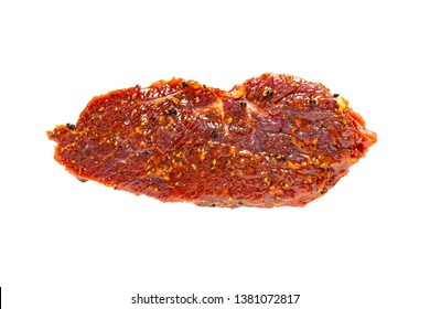 Beef Steak Meat marinated closeup isolated on a white background