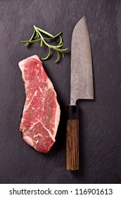 Beef Steak With Santoku Knife