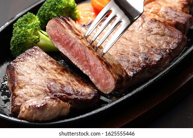 Beef Steak Sirloin Iron Plate