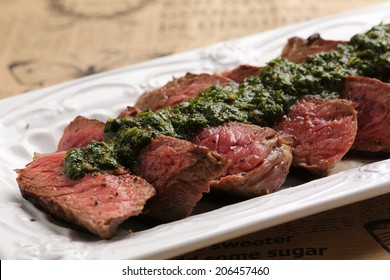 Beef Steak Wit Chimichurri Sauce