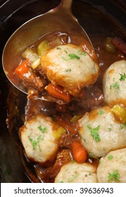 Beef Stew With Suet Dumplings.