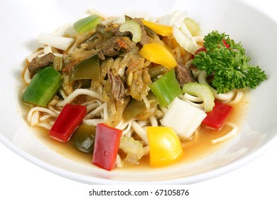 Beef Stirfry With Noodles And Mixed Vegetables