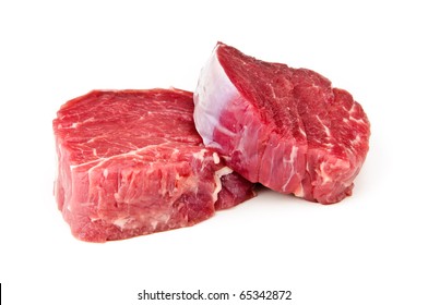 Beef tenderloin on white background - Shutterstock ID 65342872