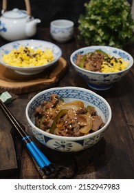 Beef Teriyaki Or Cooking Technique Used In Japanese Cuisine In Which Beef And Peppers Are Broiled Or Grilled With A Glaze Of Soy Sauce, Mirin, And Sugar