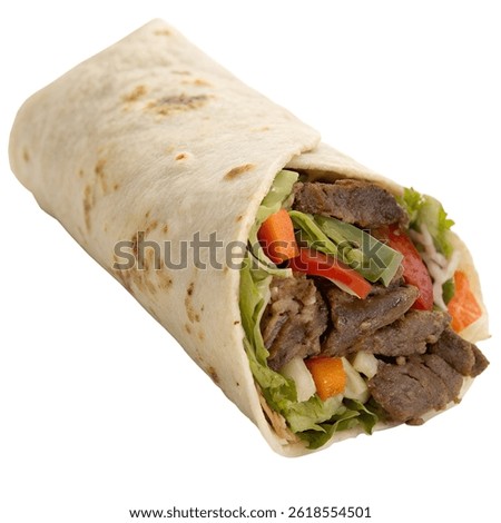 Beef wrap isolation on transparent background