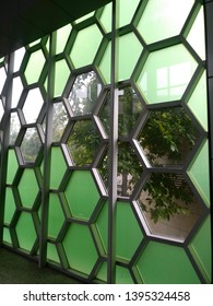 Beehive Design Of Windows At Tan Kah Kee Station, Singapore