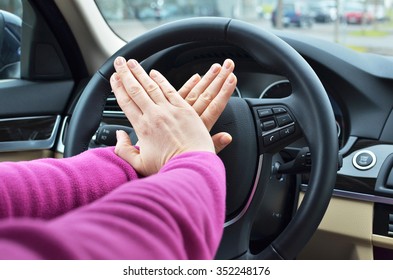 Beeping car driver