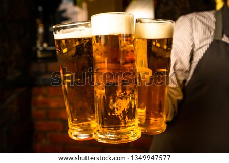 beer in bar and free space for your decoration