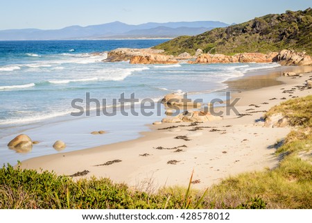 Beer Barrel Beach, St Helens, Bay of Fires, Tasmania,Australia