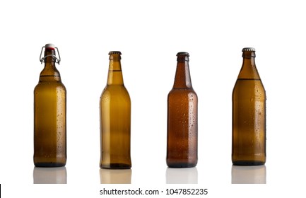 Beer Bottles Isolated On White Background