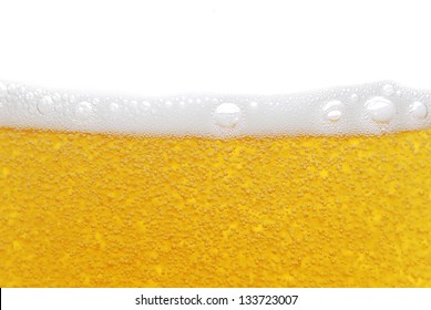 Beer With Bubbles Close Up