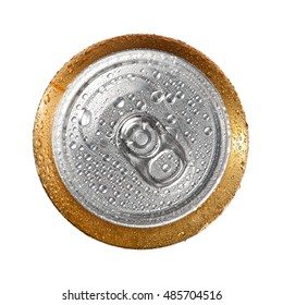 Beer Can With Drops, Top View