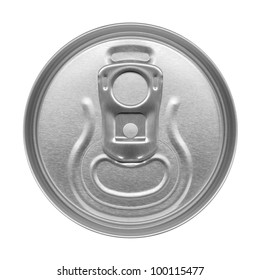 Beer Can On White Background, View From The Top