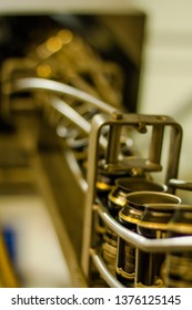 Beer Cans On A Canning Line In A Microbrewery