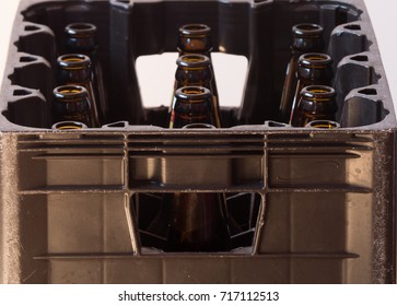 Beer Crate With Empty Bottles