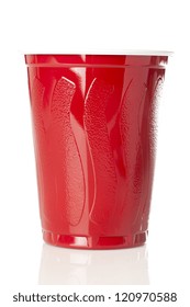 Beer In A Disposable Red Cup At A Party