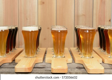 Beer Flight Glasses And Paddles