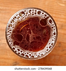 Beer Glass With Bubbles, Top View