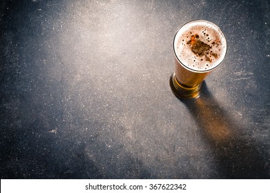 Beer Glass On Dark Table