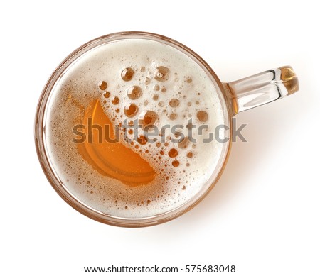beer jug isolated on white background, top view