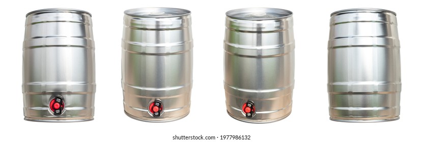 Beer Keg Isolated On White Background With Clipping Path