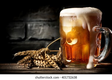 Beer near brick wall - Powered by Shutterstock