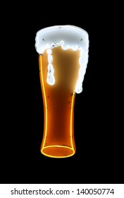 Beer Neon Sign Isolated