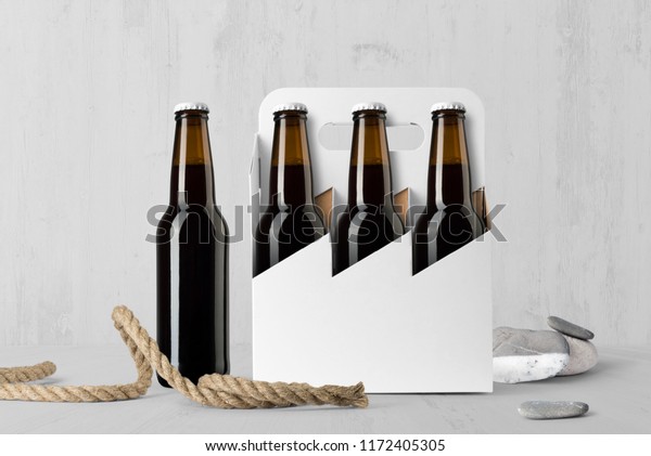 Download Beer Six Pack Bottles Composition Mockup Stock Photo Edit Now 1172405305